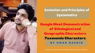 Taxonomic Characters  Ethological amp Geographic Characters  Umar Rashid [upl. by Annelak872]