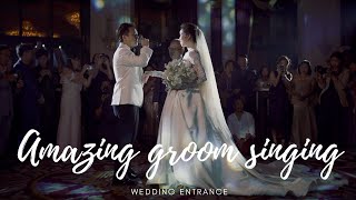 Amazing groom singing to bride at wedding entrance  Saii amp Ton [upl. by Alehtse]