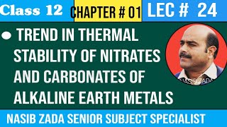 TREND IN THERMAL STABILITY OF ALKALINE EARTH METALS CHEMISTRY CLASS NASIB ZADA SSSPASHTO [upl. by Tildi]