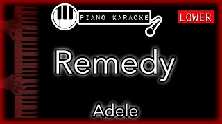 Remedy LOWER 3  Adele  Piano Karaoke Instrumental [upl. by Ahsennod694]