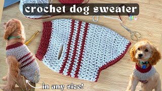 crochet dog sweater tutorial  quick amp easy crochet projects for beginners [upl. by Vocaay]