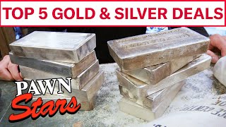 Pawn Stars TOP 5 GOLD amp SILVER DEALS  History [upl. by Analak]