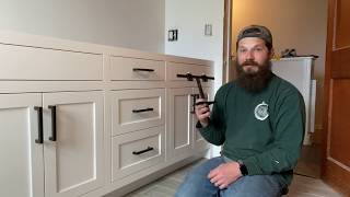 Shaker Cabinet handle installation with the Cabinet Hardware Jig  True Position Tools [upl. by Kirby315]