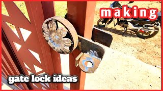 how to make a sliding gate lock  gate lock installation  Metal gate lock Ideas [upl. by Rimhsak241]