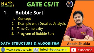 Bubble sort algorithm  Data Structure Akashshukla [upl. by Alehs]