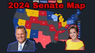 2024 Senate Map Prediction February 2024 [upl. by Dew]