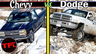 First Dirt Can Our ClappedOut 2500 Chevy Project Truck Beat a Modified Ram Cummins OffRoad [upl. by Annahvas629]