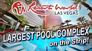 Resorts World Las Vegas Pool  Largest pool complex on the Las Vegas Strip [upl. by Arikat]