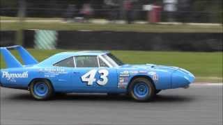 Richard Petty 43 Plymouth Superbird  American Speedfest 2013 Brands Hatch [upl. by Ermina]