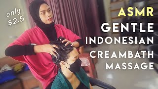 ASMR Creambath  Worlds Cheapest Hair Spa Only in Indonesia [upl. by Sagerman]