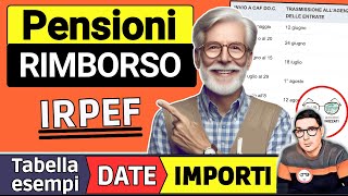 PENSIONI ✅ RIMBORSO IRPEF NETTO E CONGUAGLI 2024 ➜ TABELLE DATE ESEMPI INPS 730 IMPORTI QUANDO [upl. by Masuh223]