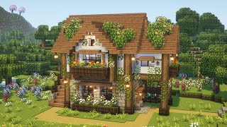 Minecraft 🌿🌼 Aesthetic Cottagecore House Tutorial  Mizunos 16 Craft Resource Pack [upl. by Cj]