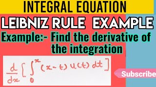 Leibniz rule example 2  Integral Equation [upl. by Piero]