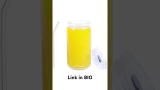 KiKiluxxa Glass Sipper Tumbler Mug with Straw and Lid Link in BIO stealdeal glass song food [upl. by Toomin]