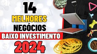 14 MELHORES NEGÓCIOS LUCRATIVOS COM BAIXO INVESTIMENTO 2024 [upl. by Paynter]