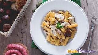 Pasta porcini salsiccia e castagne sbriciolate [upl. by Notlih132]