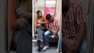 Sleeping Girl Shoulder Prank in Metro 😡🤪 shortsfeed shorts metro ytshorts foryou prank k [upl. by Eric]