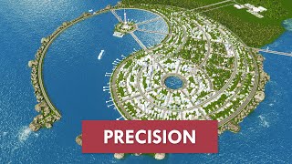 I Built a City Using Geometry  Cities Skylines Timelapse Build  Port of YinYang [upl. by Rimola]