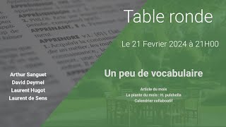 Table Ronde N°10 du 21 Février 2024  Un peu de vocabulaire [upl. by Neerahs]