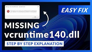 vcruntime140dll Error Windows 11  2 Ways To FIX  2021 [upl. by Haleemak914]