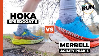 Merrell Agility Peak 5 vs HOKA Speedgoat 5 review Has Merrell made a trail shoe to rival the Goat [upl. by Assanav941]