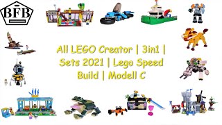 Alle LEGO Creator  3in1  Sets 2021  Lego Speed Build Review  Modell C [upl. by Akemet]