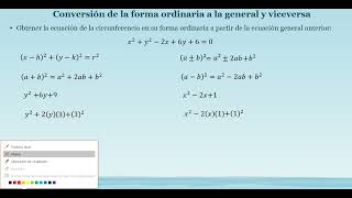 Ecuación de la circunferencia general a la ordinaria [upl. by Quartus]