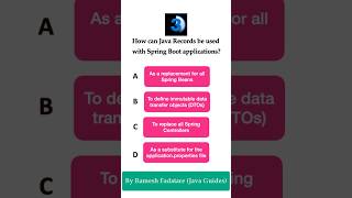 Spring Boot Quiz 12  How can Java records used with Spring Boot applications springboot quiz [upl. by Plate]
