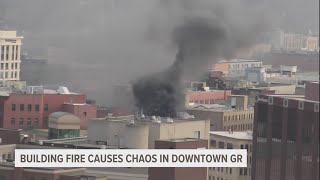 Fire at Grand Rapids Brewing Company causes chaos downtown [upl. by Waylan]