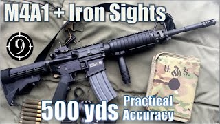 M4A1 Iron Sights MA Tech to 500yds Practical Accuracy FN15 Standard rifle [upl. by Nelad]