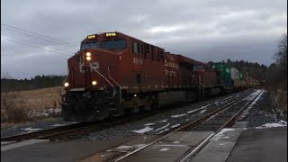 FAST CP 8910 intermodal train at Palgrave JAN 3 2024 [upl. by Lertram432]