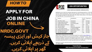 NRDC job apply online at home CPEC online apply through easypaisa [upl. by Lesirg6]