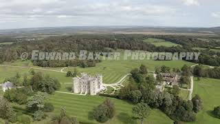 Lulworth Castle 4K Stock Drone Footage [upl. by Ellehcin]