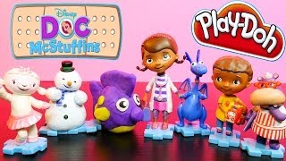 Disney Junior Doc McStuffins Play Doh Squeakers Lambie Stuffy Chilly Hallie Episode Figurines [upl. by Ayrb514]