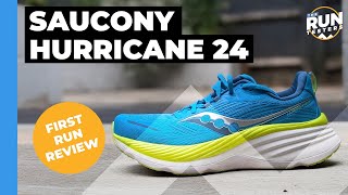 Saucony Hurricane 24 First Run Review  A beefy shoe with a surprisingly smooth ride [upl. by Itsym]