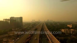 Flying over Okhla Industrial Area Delhi [upl. by Esilec]