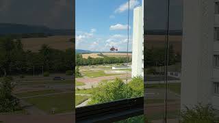 Hubschrauber Landeplatz Südharz Klinikum  Blick aus Psychiatrie und Tagesklinik Nordhausen [upl. by Anner]