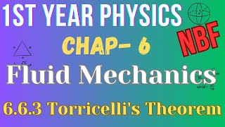 663 Torricellis Theorem  Class 11 Physics  Chapter 6  National Book Foundation [upl. by Marabel]