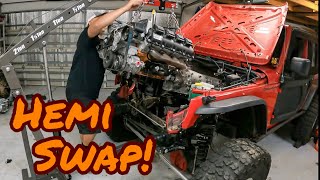 Installing a 64 SRT Hemi in my Jeep Wrangler [upl. by Araccat]