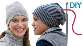 Mütze nähen für Anfänger – DIY Wendemütze Beanie quotDanielaquot – Teil 2 [upl. by Aynekal]