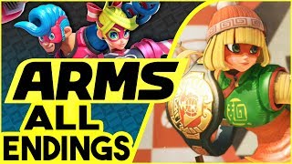 All 10 Character Ending Cutscenes in ARMS on Nintendo Switch [upl. by Bust]