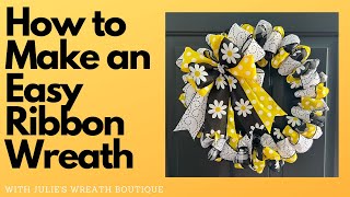 How to Make a Ribbon Wreath   How to Make a Summer Wreath  Easy DIY Ribbon Wreath  Crafting [upl. by Washburn]