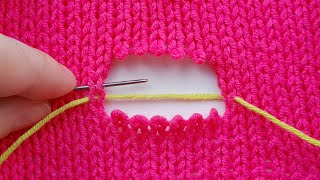 Simple way to fix a hole in a knitted sweater  Invisible mending [upl. by Iatnwahs]