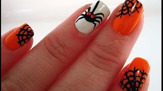 Decoración de Uñas para Halloween  Halloween Nail Art [upl. by Aicilihp]