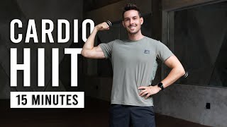 15 Minute Fat Burning Cardio HIIT Workout  Burn 300 Calories  No Equipment No Repeat [upl. by Marcoux]