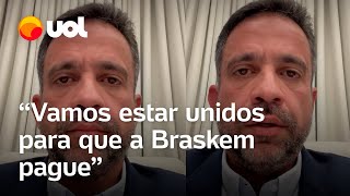 Maceió Governador de Alagoas comenta rompimento de mina Unidos para que a Braskem pague [upl. by Eeluj]