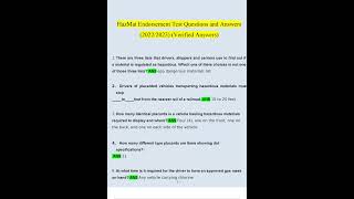 HazMat Endorsement Test Questions and Answers 20222023 Verified Answers [upl. by Kellia]