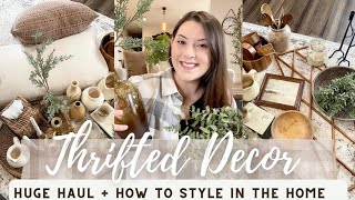 HUGE THRIFTED HOME DECOR HAUL 2023HOW TO STYLE THRIFTED HOME DECORNEUTRAL HOME DECOR ON A BUDGET [upl. by Danny]