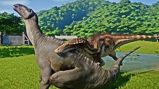 Carcharodontosaurus VS Iguanodon  Jurassic World Evolution [upl. by Farra508]