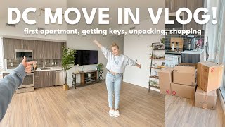 DC MOVE IN VLOG 2024 🚚 getting my keys furniture shopping moving into my first apartment [upl. by Nevetse]